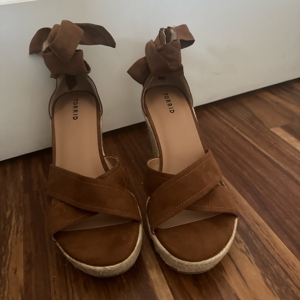 Torrid Lace-Up Espadrille Wedge - Brown (WW)